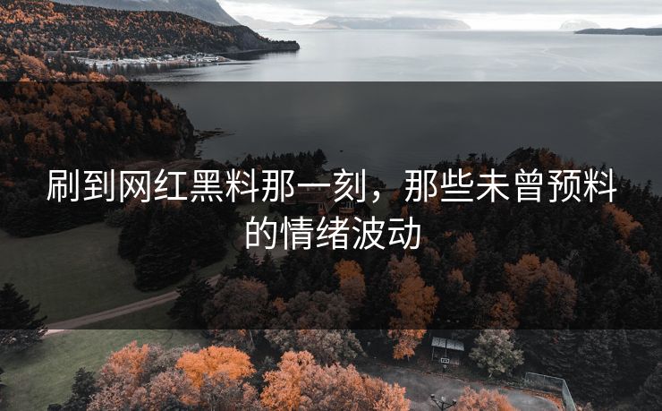 刷到网红黑料那一刻，那些未曾预料的情绪波动