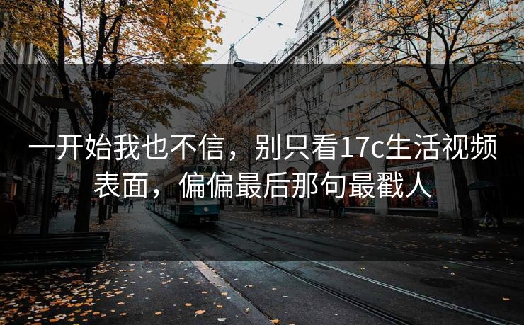 一开始我也不信，别只看17c生活视频表面，偏偏最后那句最戳人